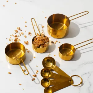 Gold Measuring Cups and Spoons Set