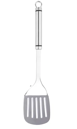 Heart Home Multiuses Serving & Cooking Stainless Steel Slotted Turner (Silver)