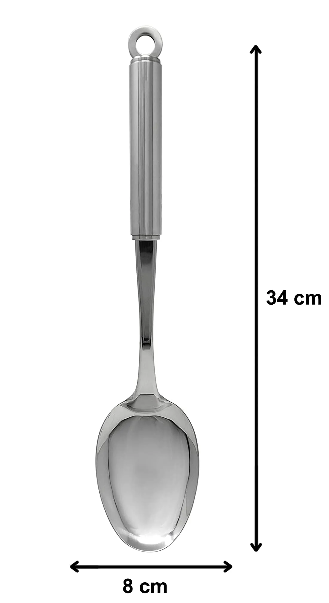 Heart Home Stainless Steel Solid Cooking Spoon, Serving Spoon, Kitchen Spoons, Basting Spoon for Kitchen (Silver)