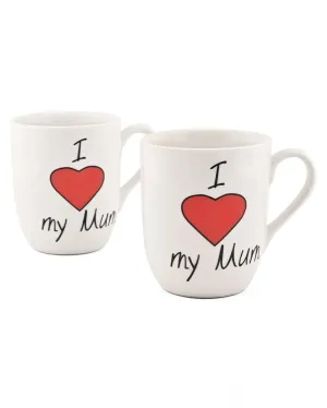 I Love You Mom Porcelain Coffee Mugs | Set of 2