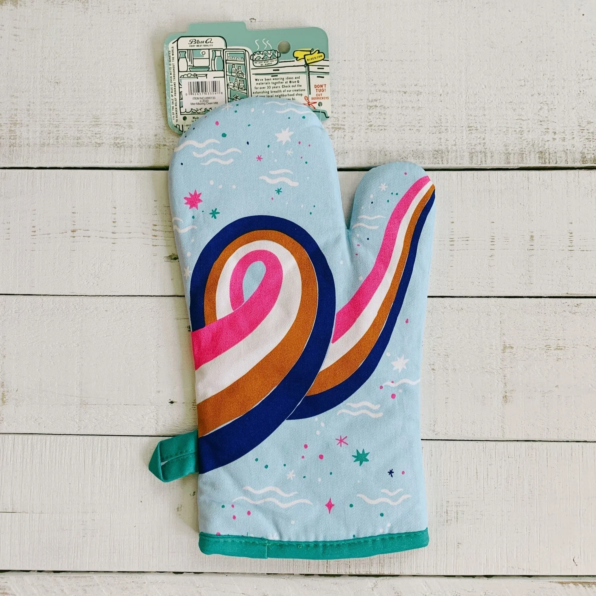 Last Call! Mer-Mazing Oven Mitt with Mermaid Design | Kitchen Thermal Single Pot Holder | BlueQ at GetBullish