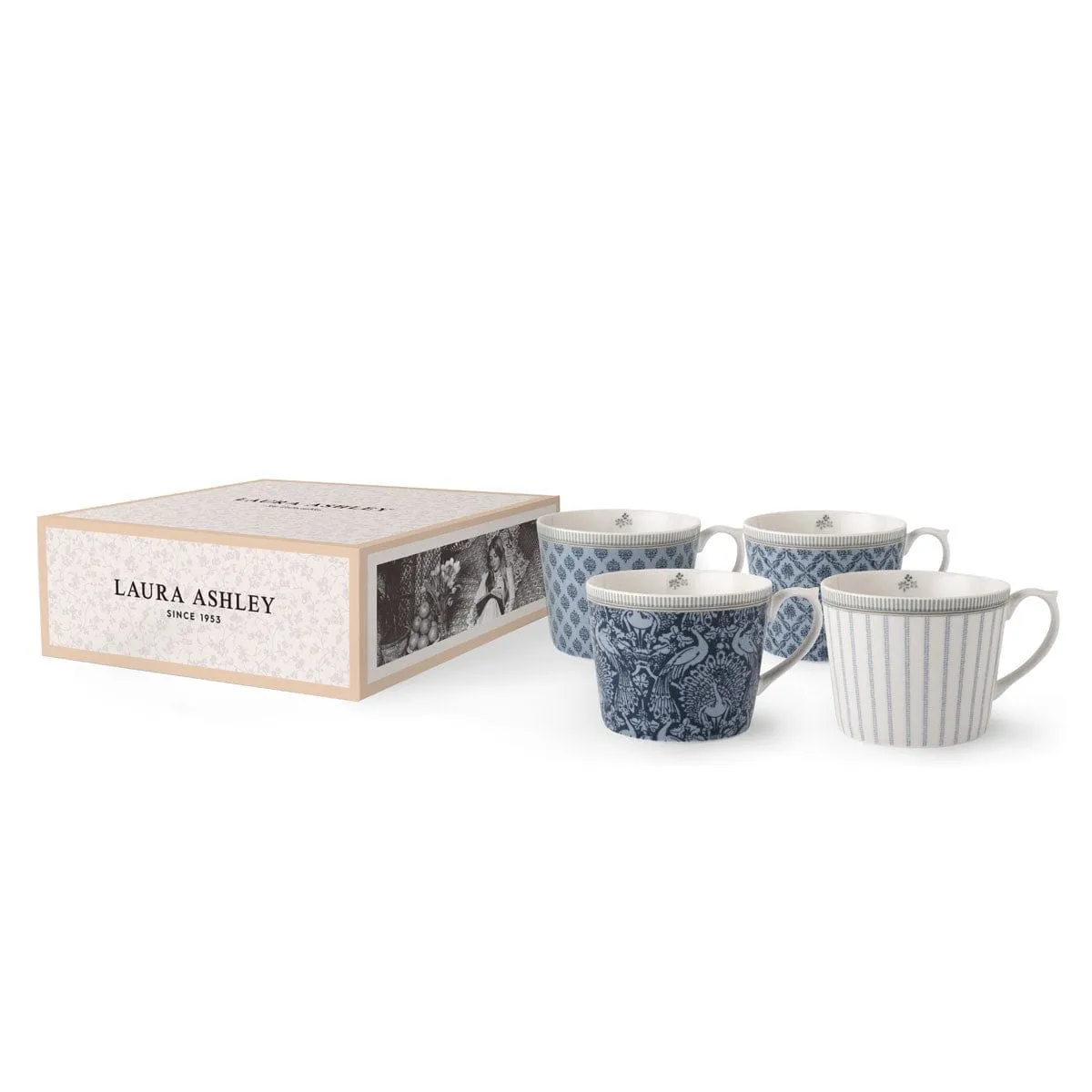 Laura Ashley Giftset 4 Mugs Low Assorted 30 cl.