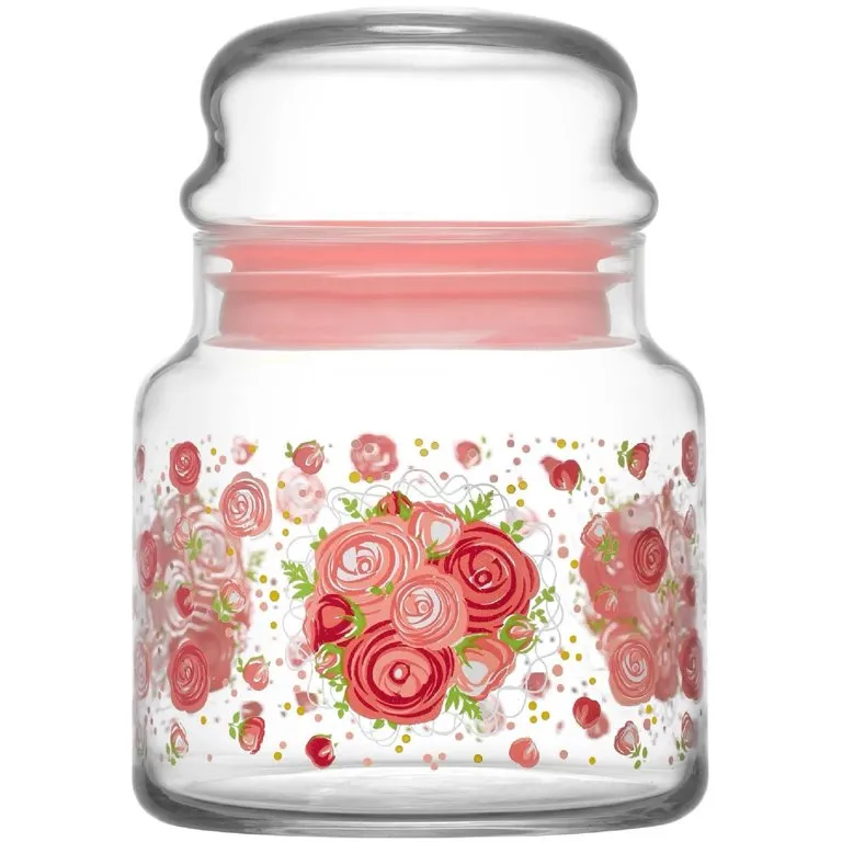 Lav Sera Glass Decorated Jar Set of 6, 21.5 Oz (635 cc)