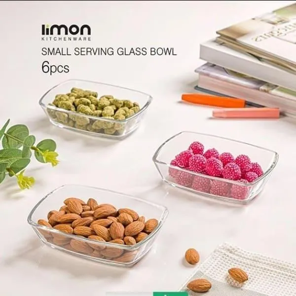 LIMON SMALL SERVING GLASS BOWL 6PCS