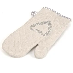 Linen Heart Oven Mitt