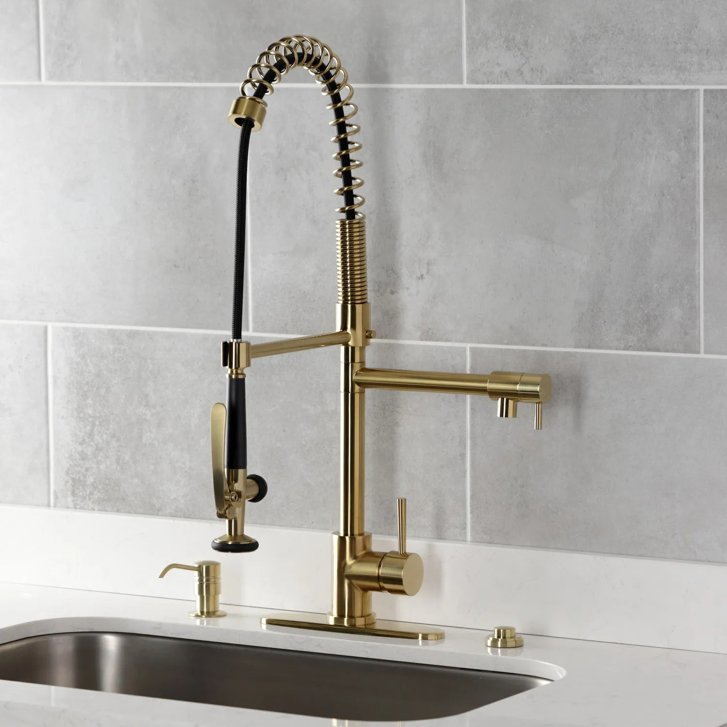 Milano SD2617 Kitchen Soap Dispenser, Brushed Brass