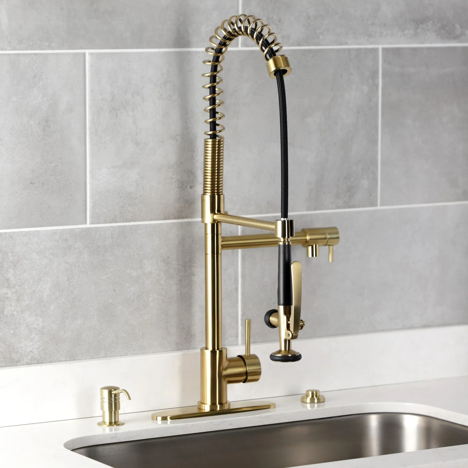 Milano SD2617 Kitchen Soap Dispenser, Brushed Brass