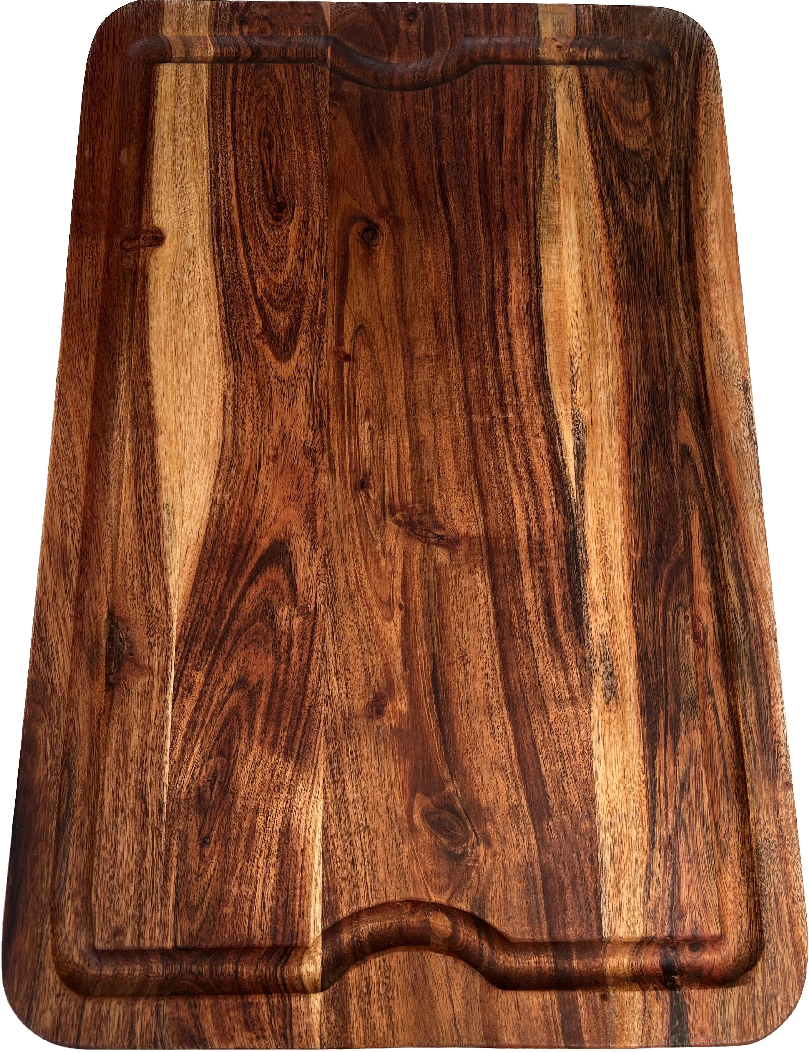 Mountain Woods Brown Extra Large Organic Edge-Grain Hardwood Acacia Cutting Board w/ Juice groove - 24"