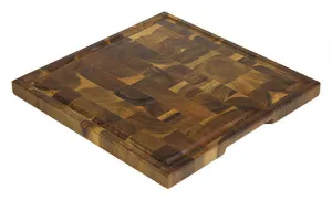 Mountain Woods Brown Extra Large Organic End-Grain Hardwood Acacia Cutting Board w/ Juice groove - 14"