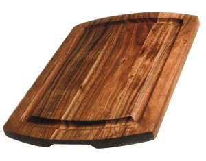 Mountain Woods Brown Organic Edge Grain Hardwood Acacia Cutting Board w/ Juice Grove - 15"