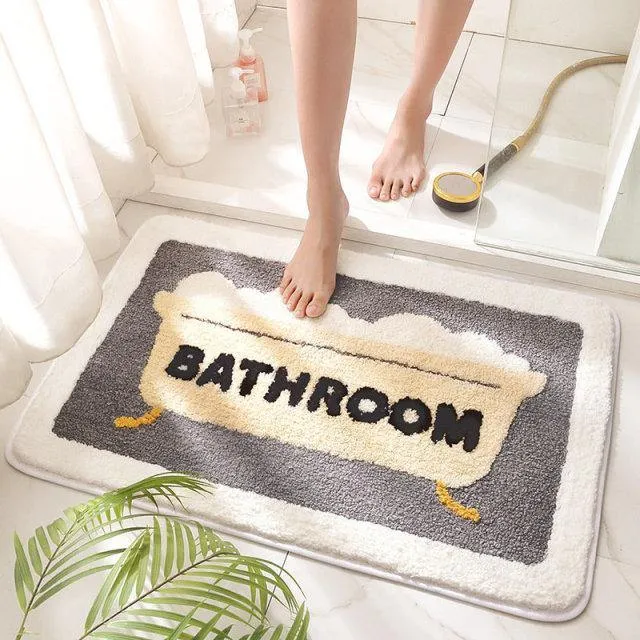 Non-Slip Soft Water Absorbent Bath Mats Various Styles