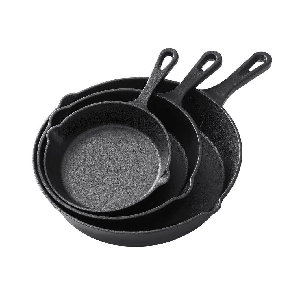 Non-Stick Cast Iron Frying Pan Set 3PCS PFOA/PIFE-Free 5-star chef