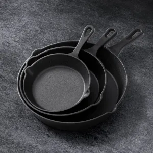 Non-Stick Cast Iron Frying Pan Set 3PCS PFOA/PIFE-Free 5-star chef