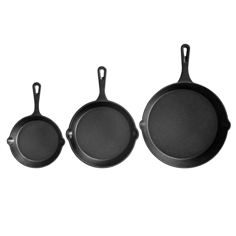 Non-Stick Cast Iron Frying Pan Set 3PCS PFOA/PIFE-Free 5-star chef