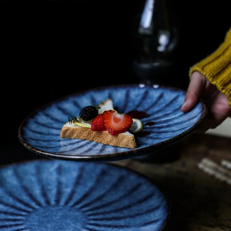 Ocean Shell Indigo Ceramic Plates