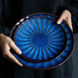 Ocean Shell Indigo Ceramic Plates