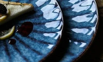 Ocean Shell Indigo Ceramic Plates