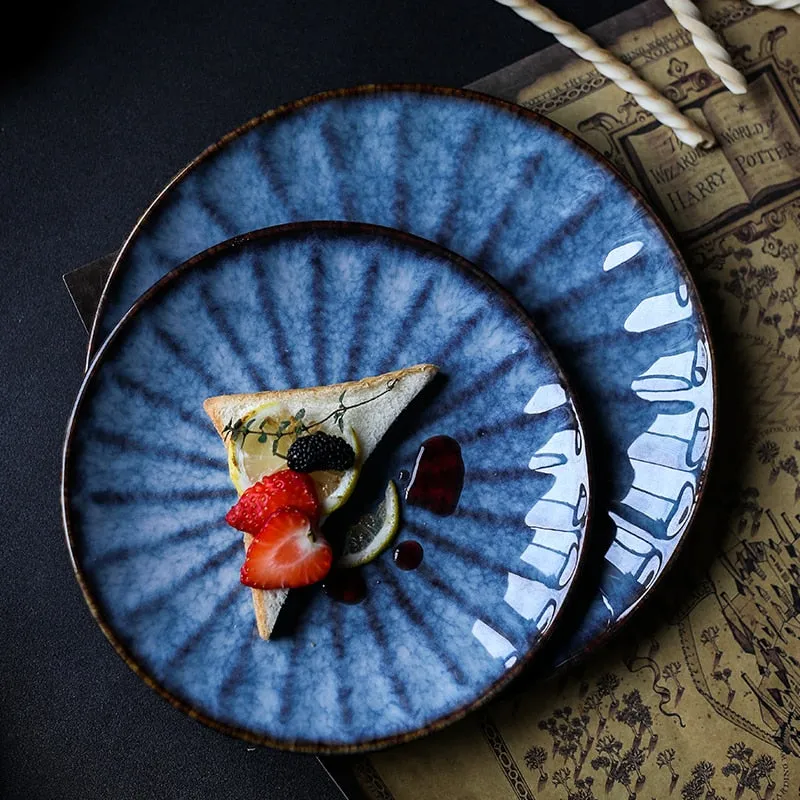 Ocean Shell Indigo Ceramic Plates