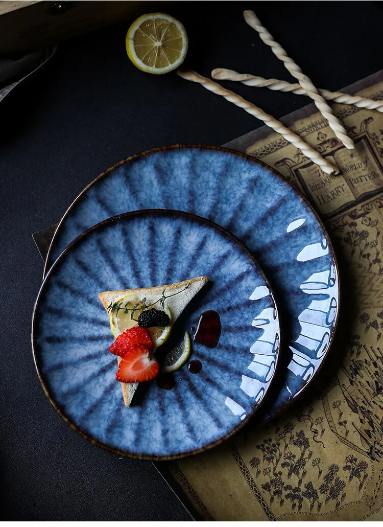 Ocean Shell Indigo Ceramic Plates