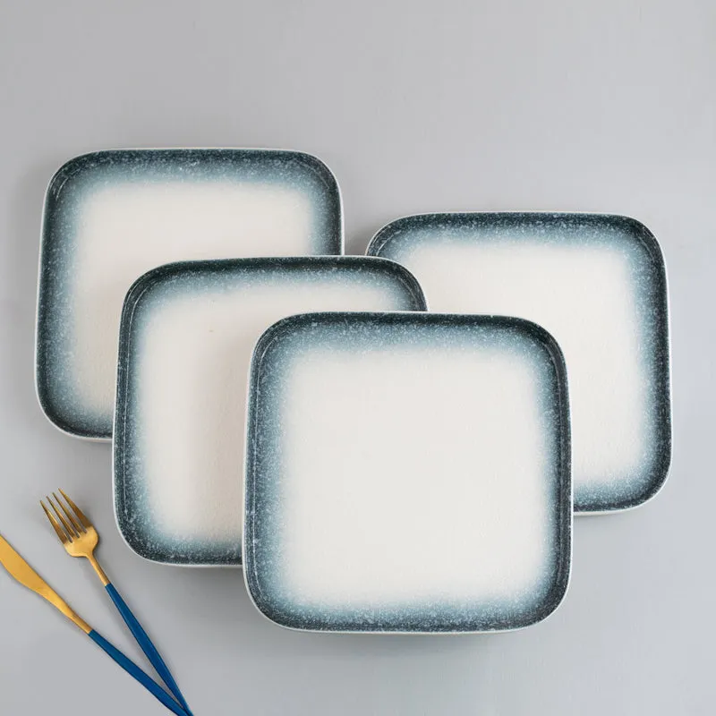 Ombre Ceramic Square Dinner Plate