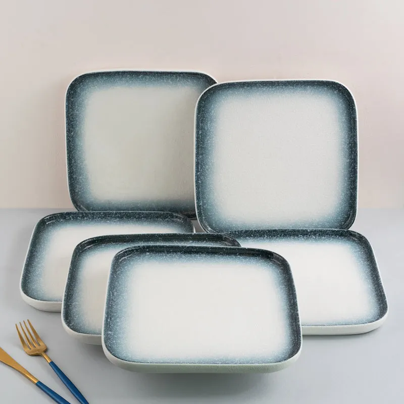 Ombre Ceramic Square Dinner Plate