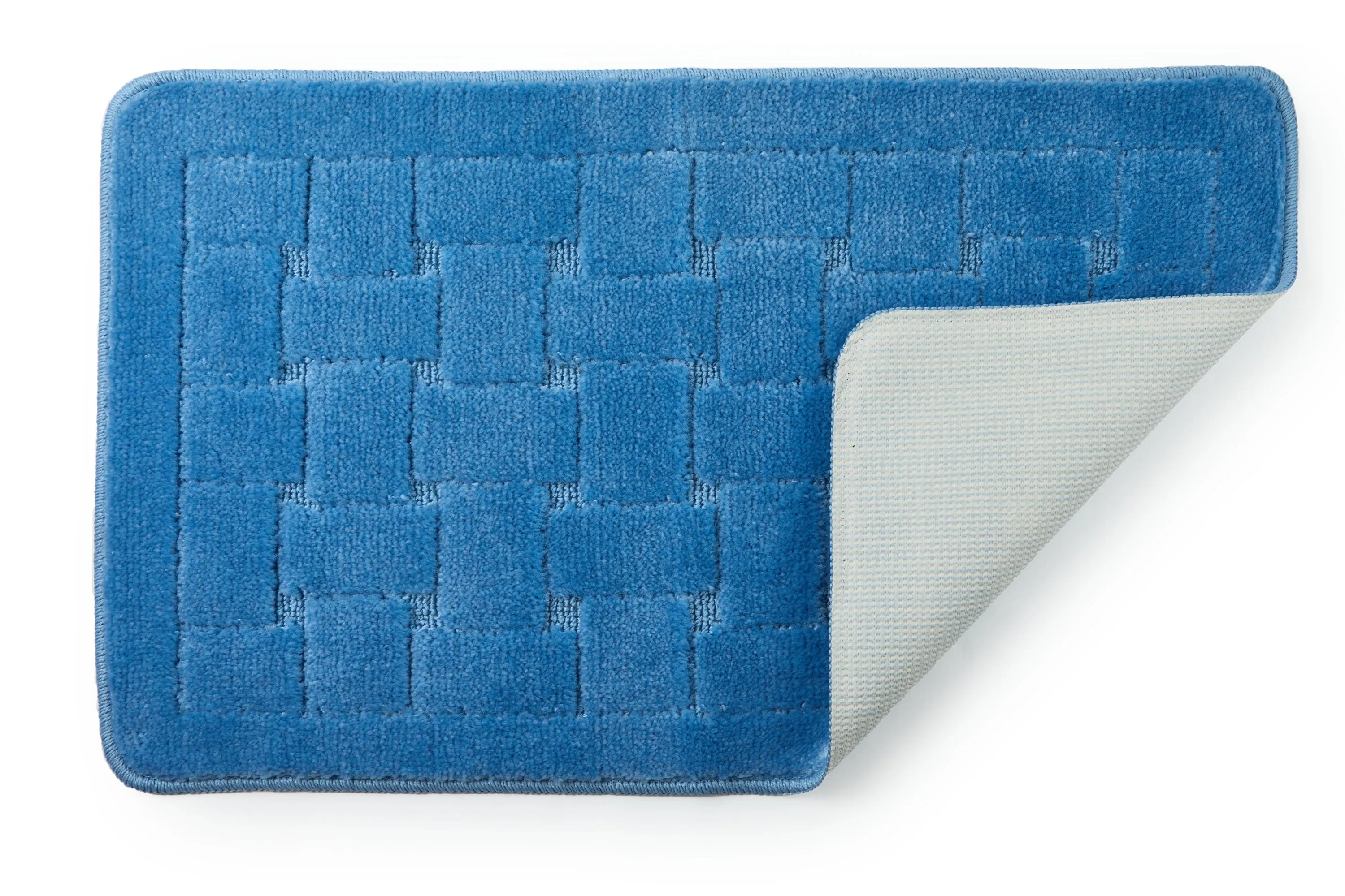 Orkney - Crosshatch Bath mat in Blue