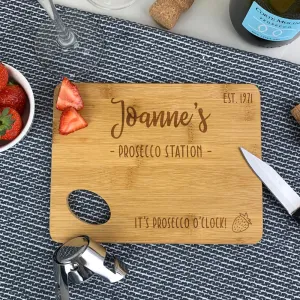 Personalised Prosecco Preparation Cutting Chopping Board