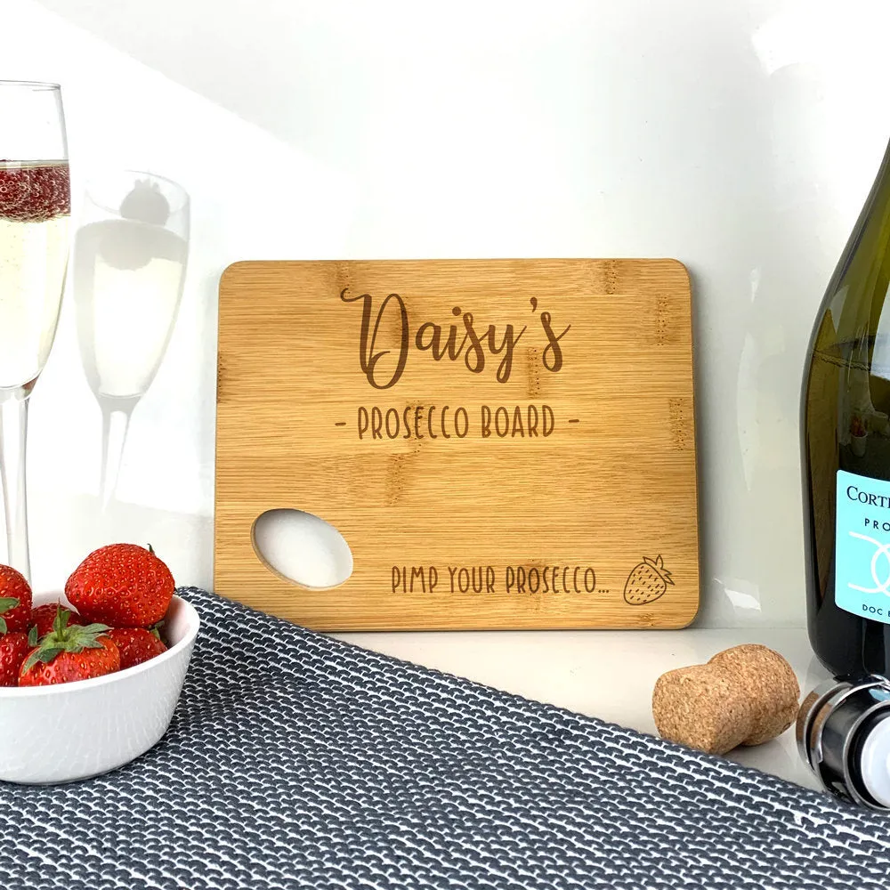 Personalised Prosecco Preparation Cutting Chopping Board