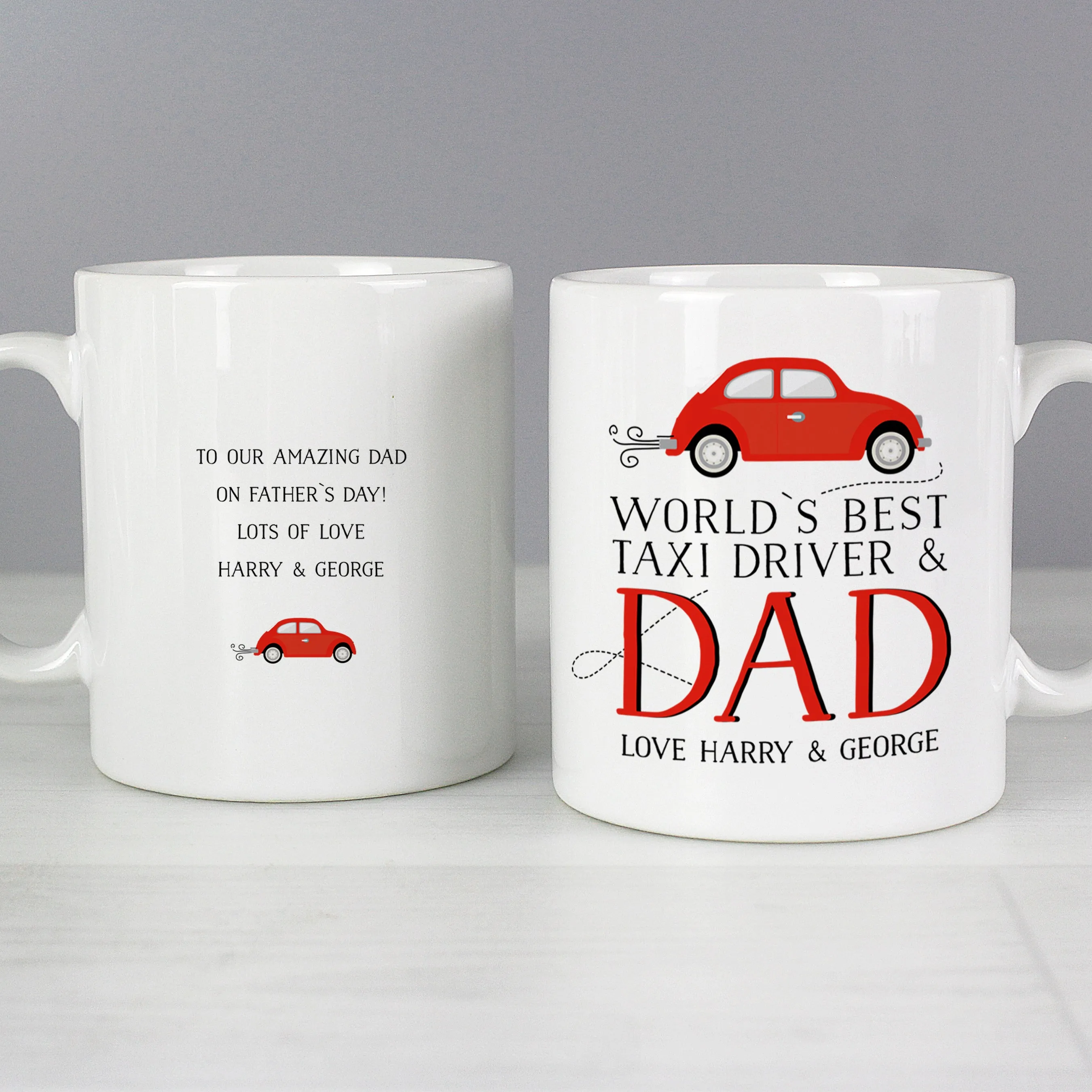 Personalised Worlds Best Taxi Driver Dad Mug