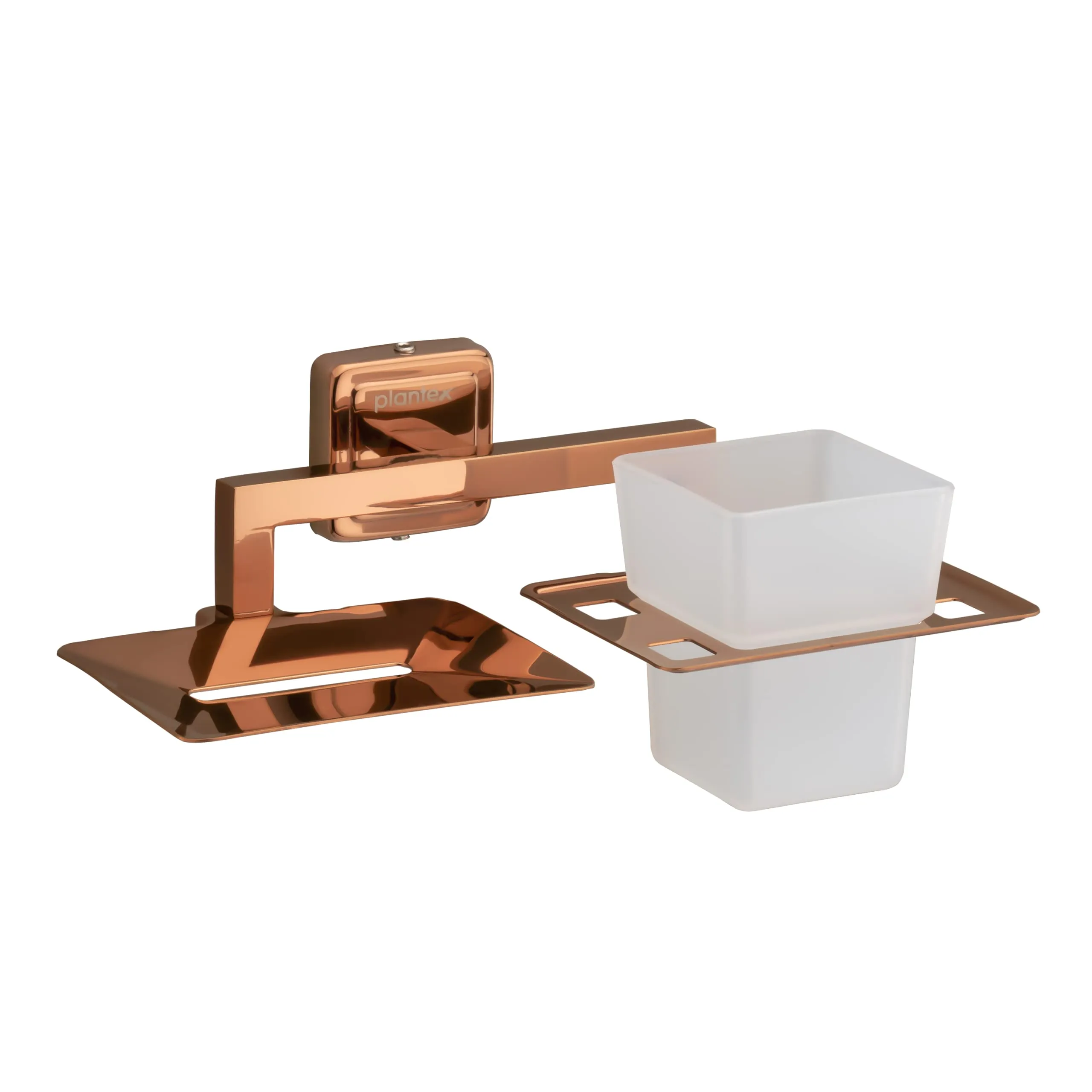 Plantex Decan Rose Gold soap and Brush Holder Stand for Bathroom and wash Basin (304 Stainless Steel)