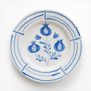 Pomegranate Trio Sketch Cobalt Blue Dinner Plate | Set of 2