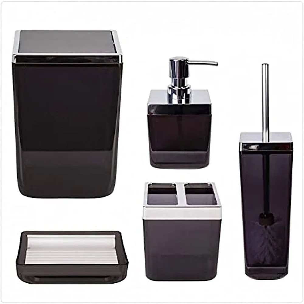 Prima Nova Toskana Bathroom Set Black 5 pcs