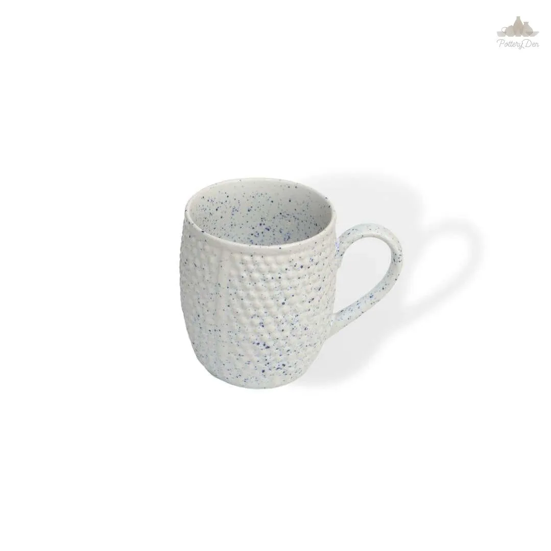 Santorini Dotted Tea / Coffee Mug | Height 8 cm | Diameter 9 cm | Hand Painted |  Set of 1 | Ceramic Pottery | Ideal for Tea and Coffee