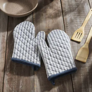 Sawyer Mill Blue Ticking Stripe Oven Mitt Set of 2