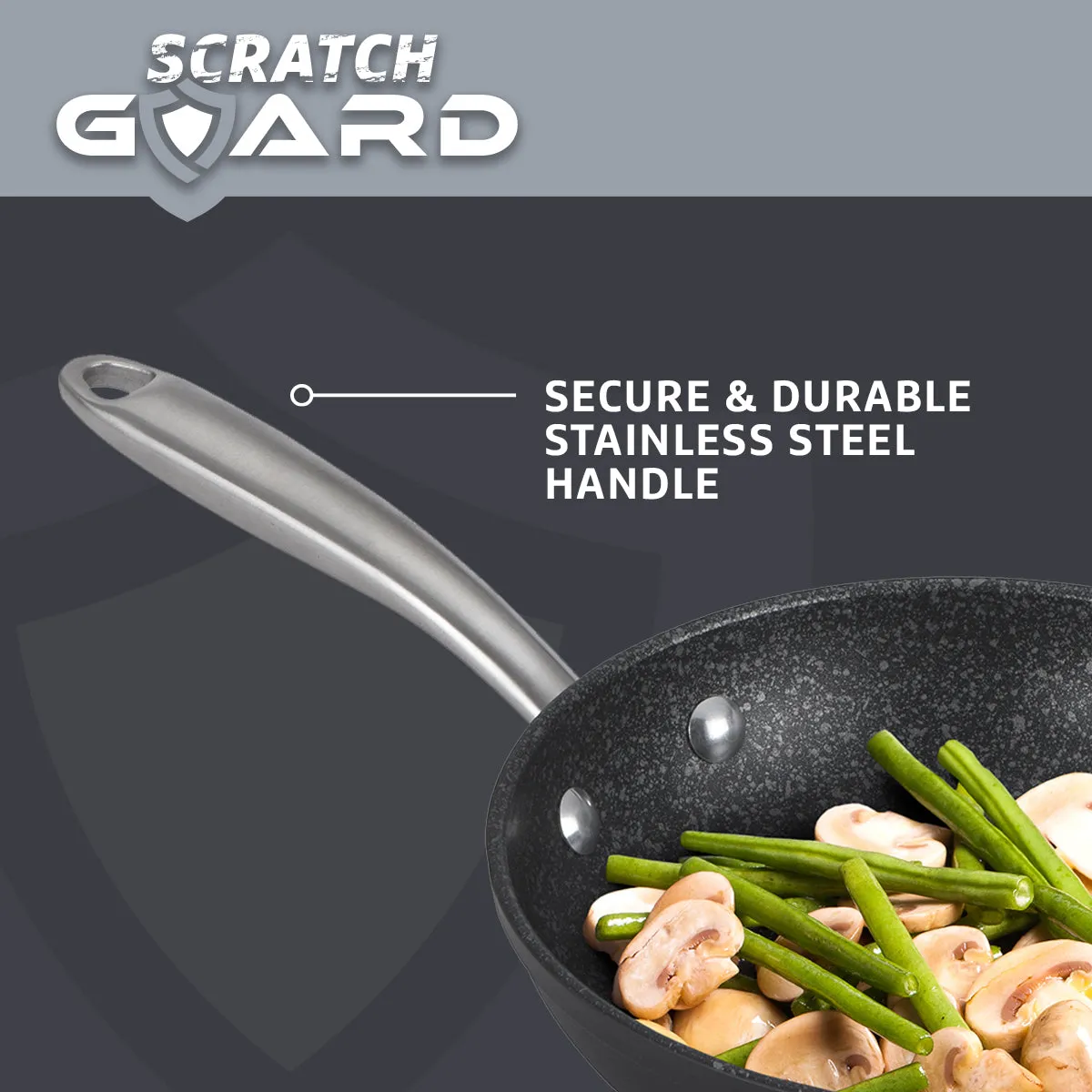 Scratch Guard Non Stick Frying Pan Set