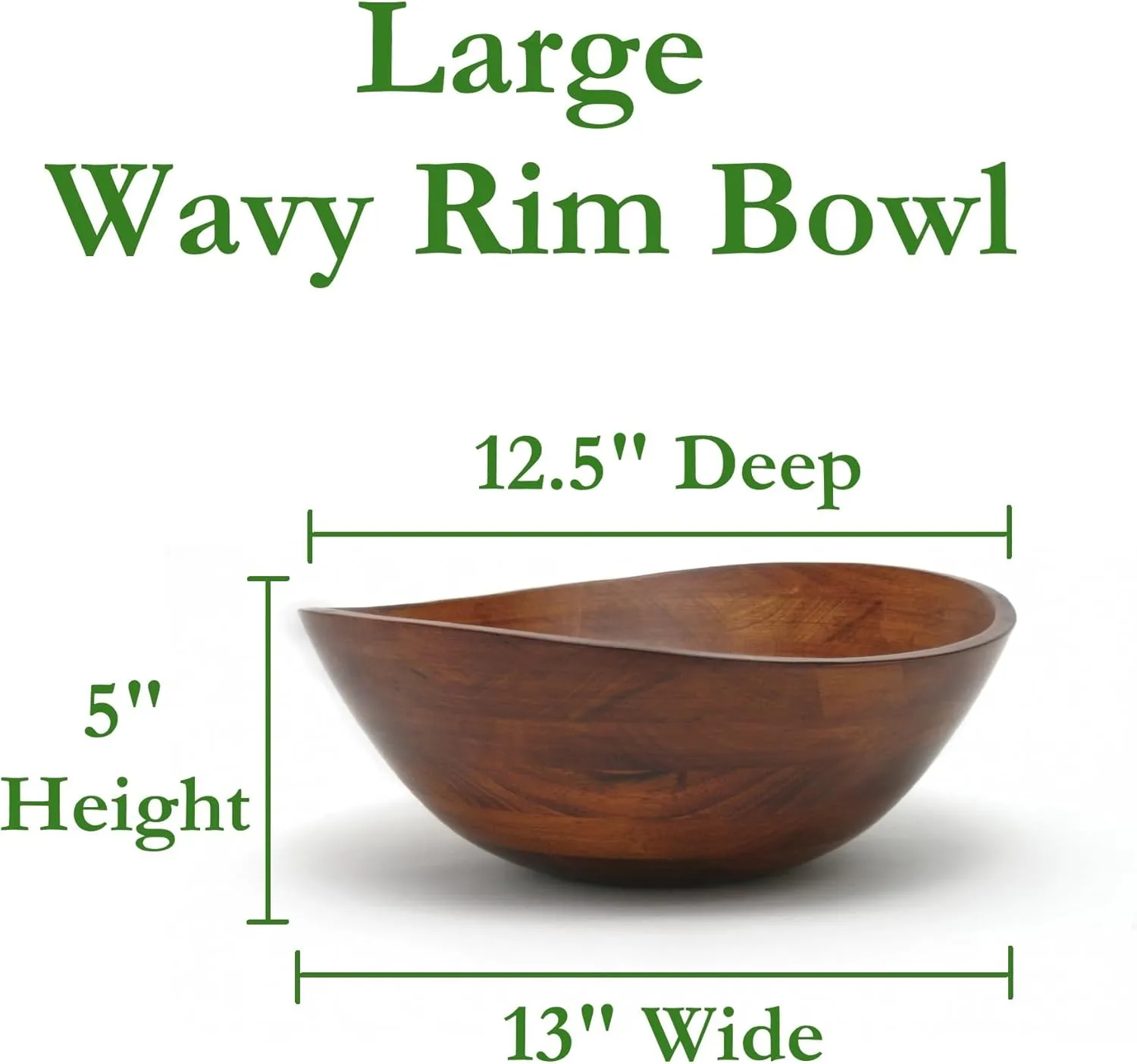 Serving Bowl for Fruits or Salads, Matte, Large, 13" x 12.5" x 5", Single Bowl