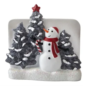 SKL Home By Saturday Knight Ltd Whistler Snowman Toothbrush Holder - 4.28X2.25X4.33", Dove Gray