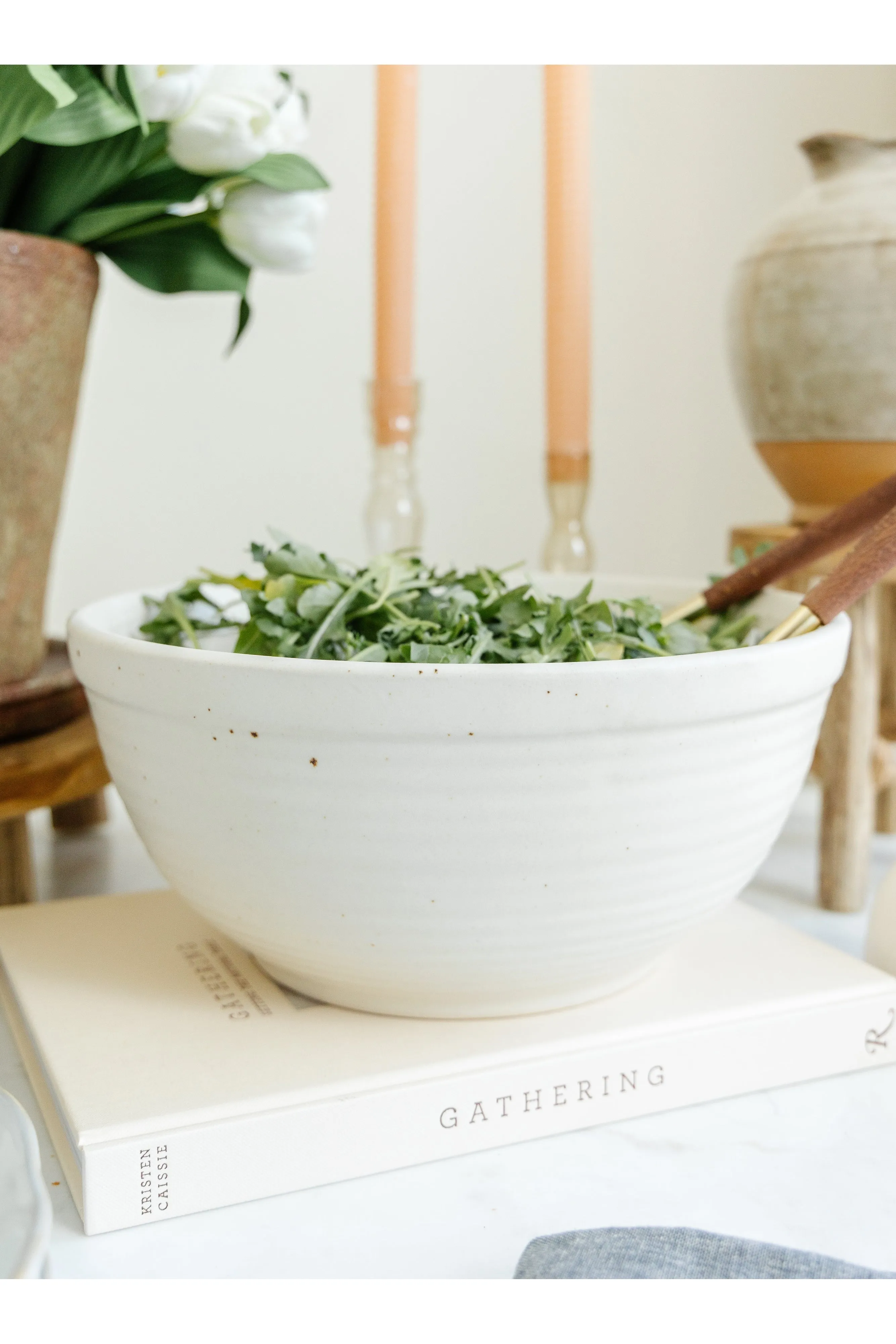 Speckled Cream Serving Bowl