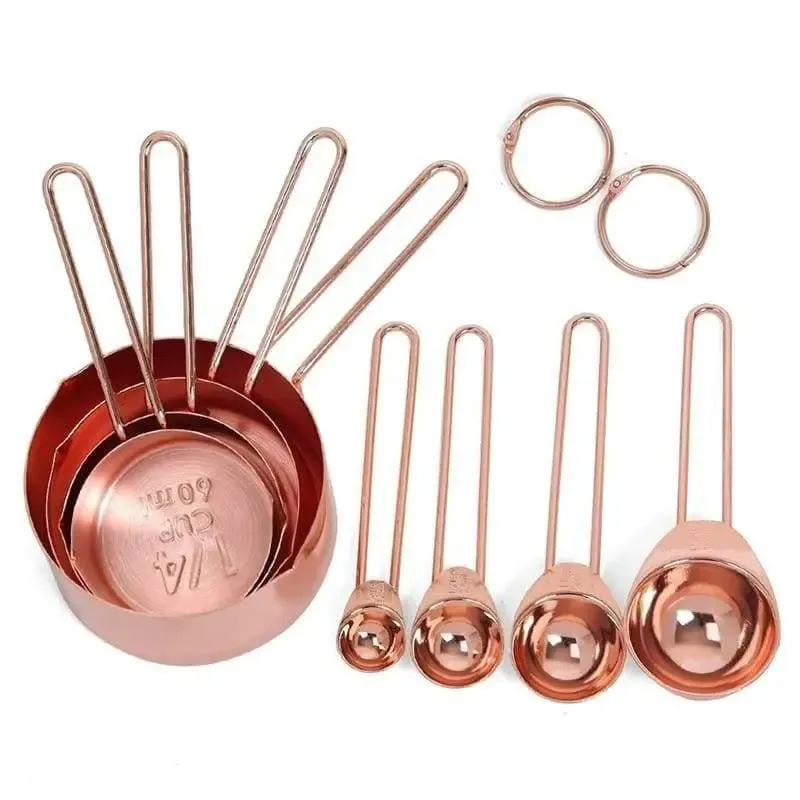 Stainless Steel Measuring Cups And Measuring Spoons Set Of 8 (304 Grade)