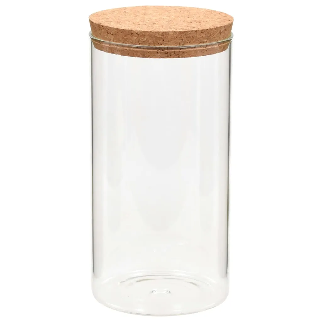 Storage Glass Jars with Cork Lid 6 pcs 1100 ml