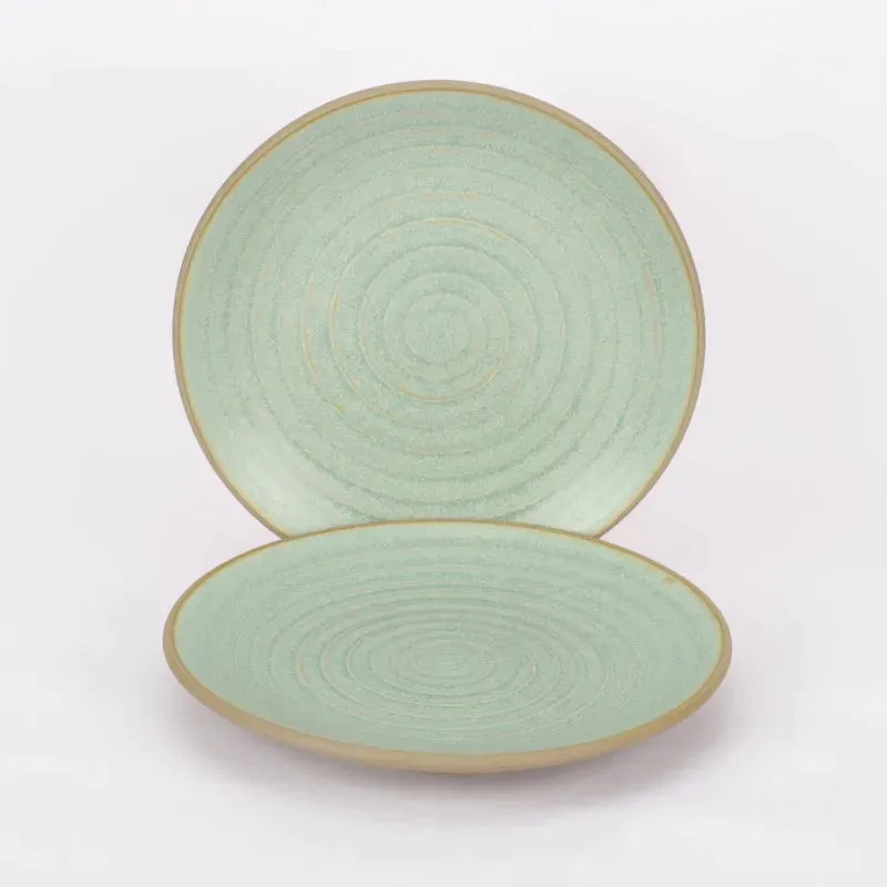 Swirls Ceramic Dinner Plates | Set of 2 | 9 Inches