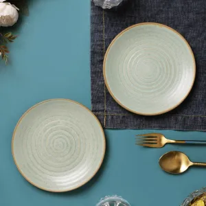 Swirls Ceramic Dinner Plates | Set of 2 | 9 Inches