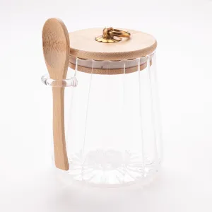 The Better Home Borosilicate Kitchen Containers Set With Wooden Lid And Metal Loop | Multi-Utility, Leakproof, Airtight Storage Jar For Cookies, Snacks, Tea, Coffee | Microwave & Oven Safe | 635 ml