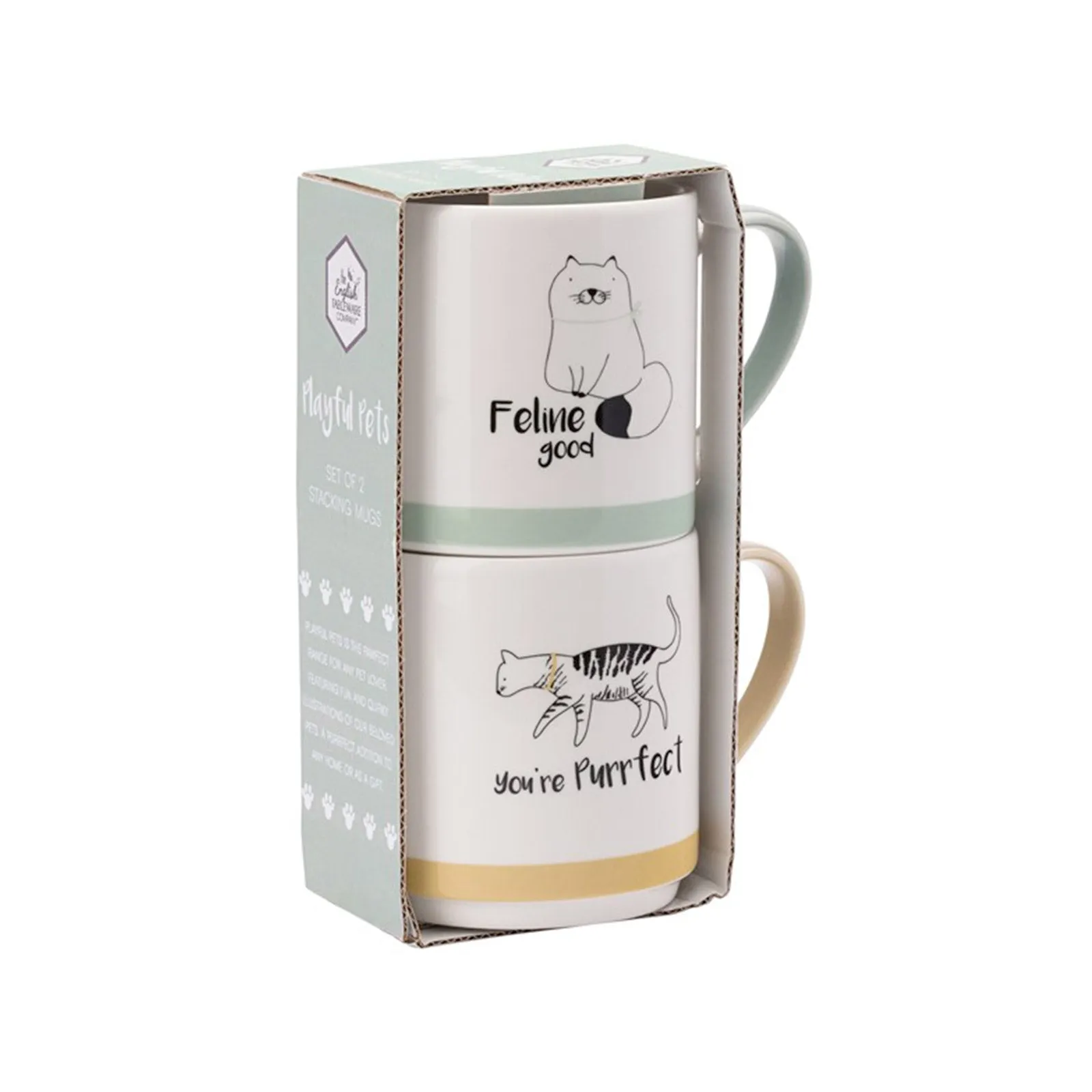 The English Tableware Company Playful Pets Stacking Mugs - Cats