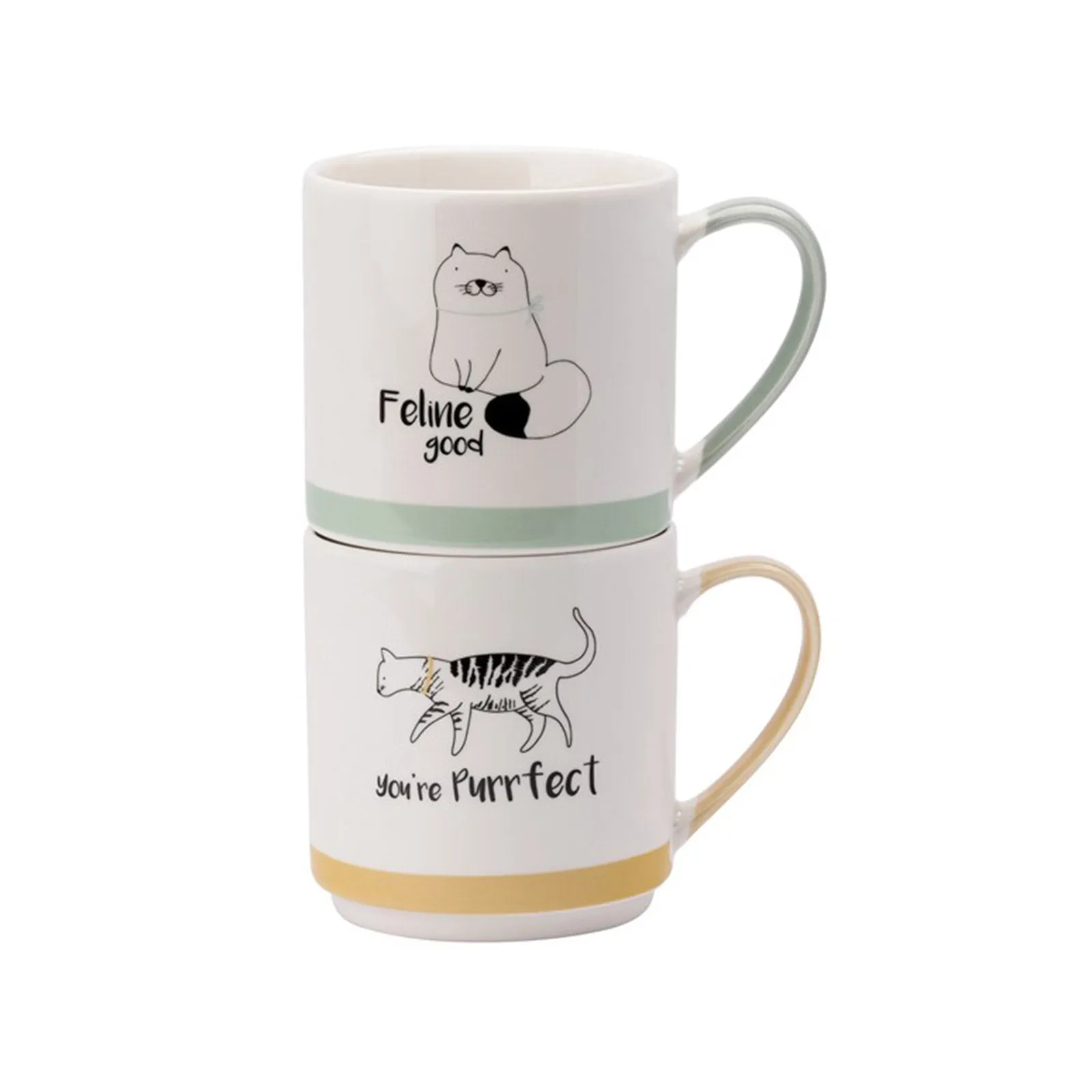 The English Tableware Company Playful Pets Stacking Mugs - Cats