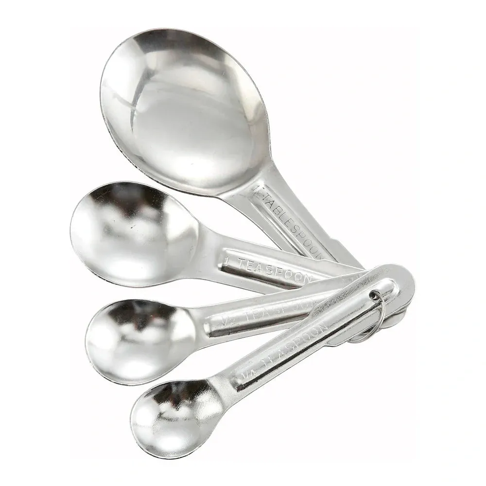 Winco MSP-4P Measuring Spoon Set, 4-piece, Economy, Stainless Steel