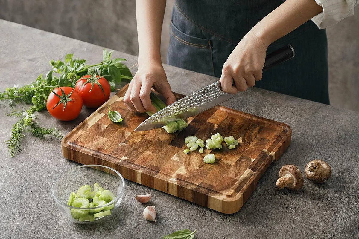 Xinzuo Brick End Grain Acacia Wood Cutting Board 13.7"