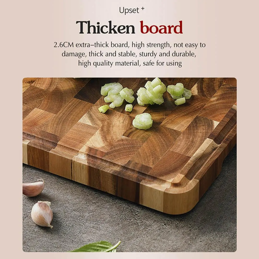 Xinzuo Brick End Grain Acacia Wood Cutting Board 13.7"