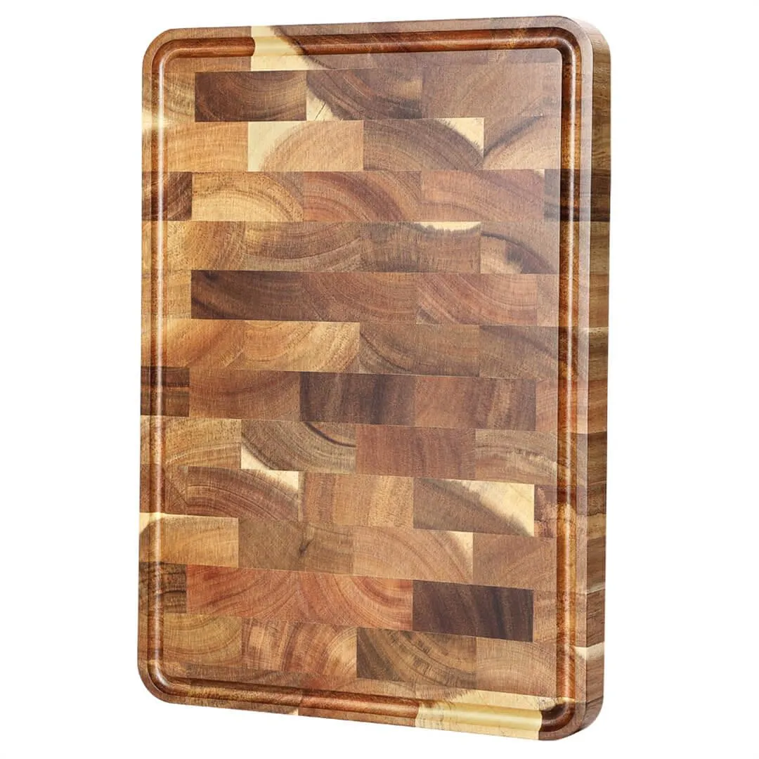 Xinzuo Brick End Grain Acacia Wood Cutting Board 13.7"